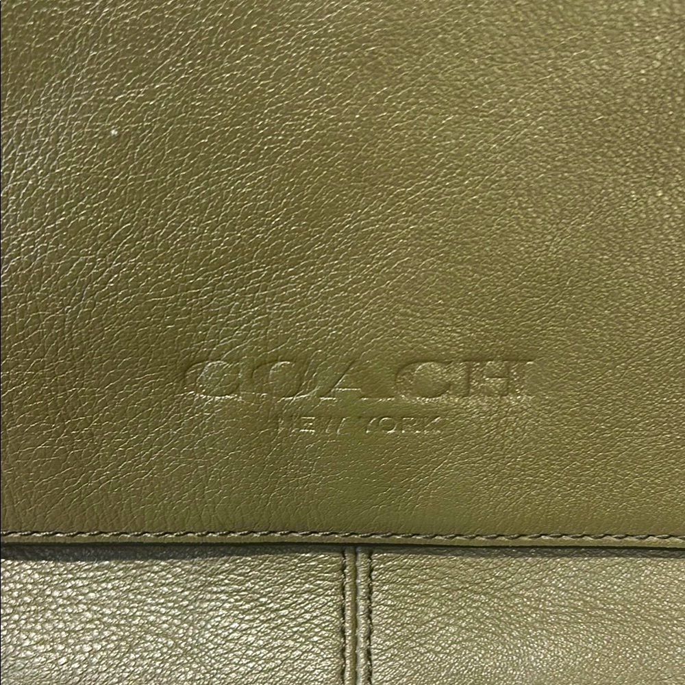 Coach Olive Green Leather Messenger Bag - Picture 3 of 13